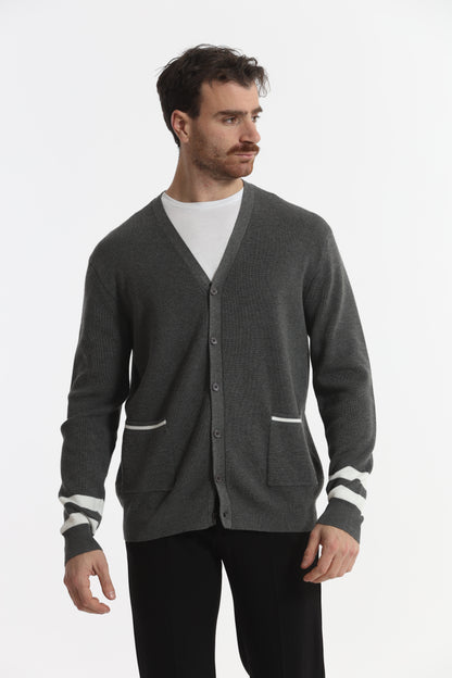 CARDIGAN IN MAGLIA BICOLOR