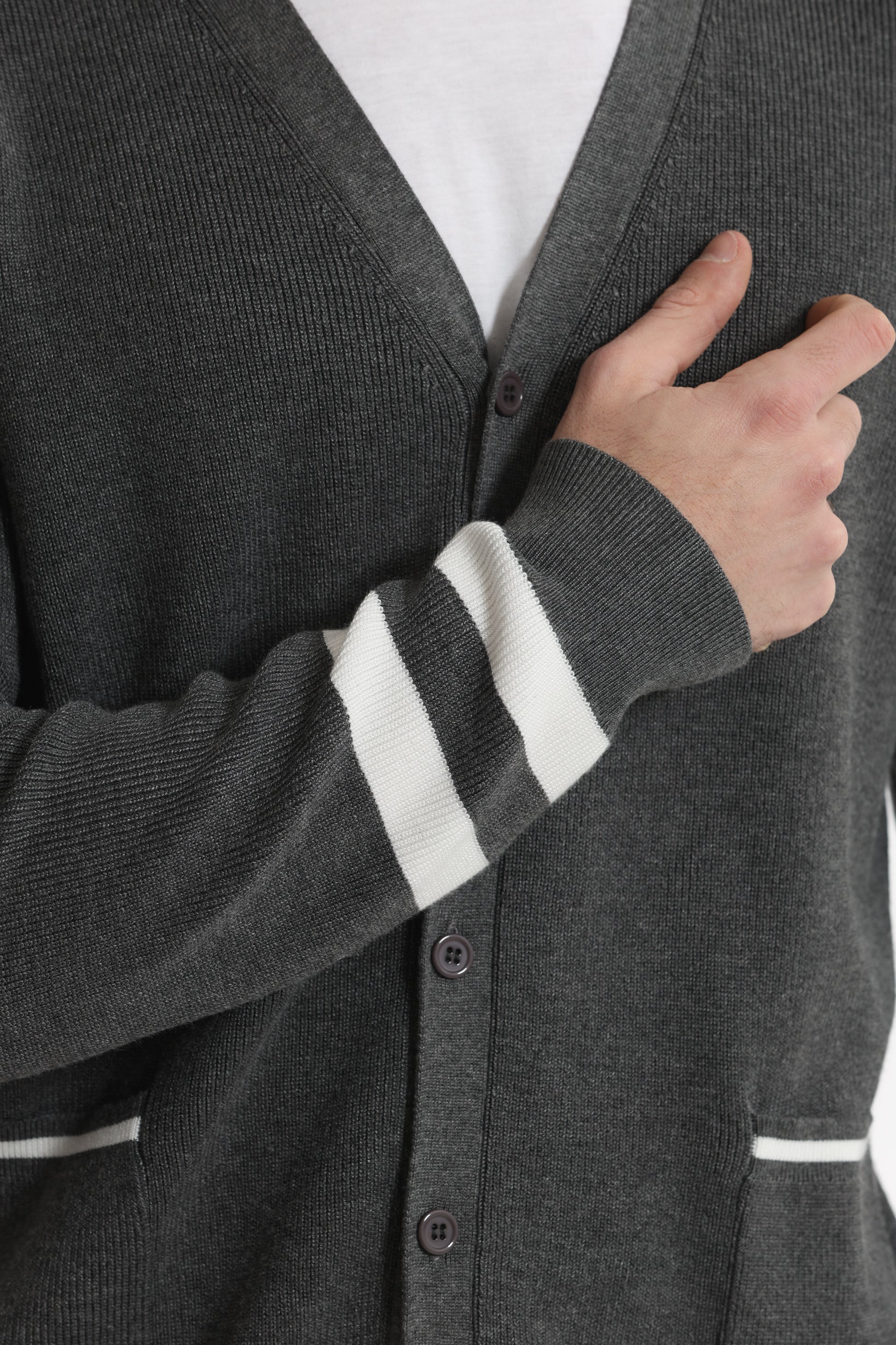 CARDIGAN IN MAGLIA BICOLOR
