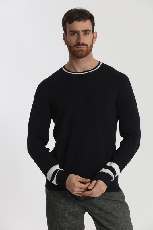 MAGLIA GIROCOLLO BICOLOR