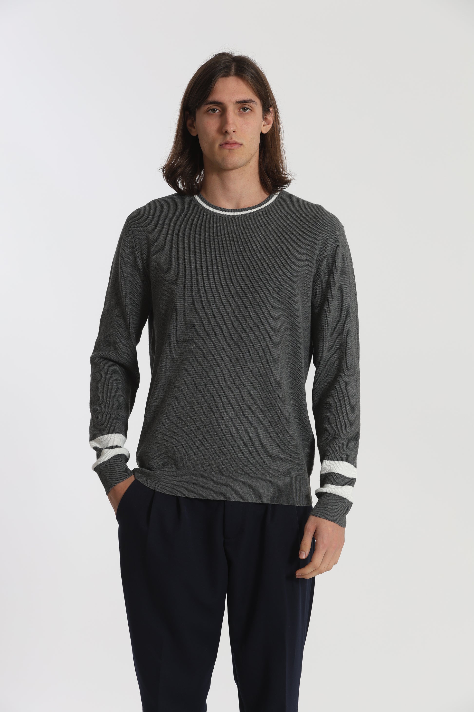 MAGLIA GIROCOLLO BICOLOR