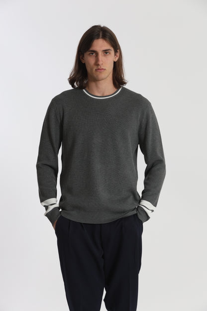 MAGLIA GIROCOLLO BICOLOR