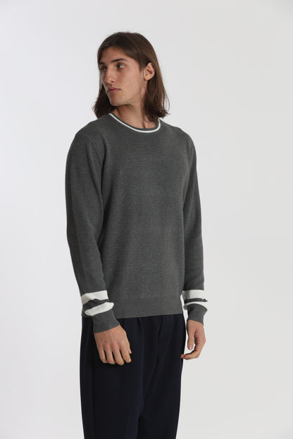 MAGLIA GIROCOLLO BICOLOR