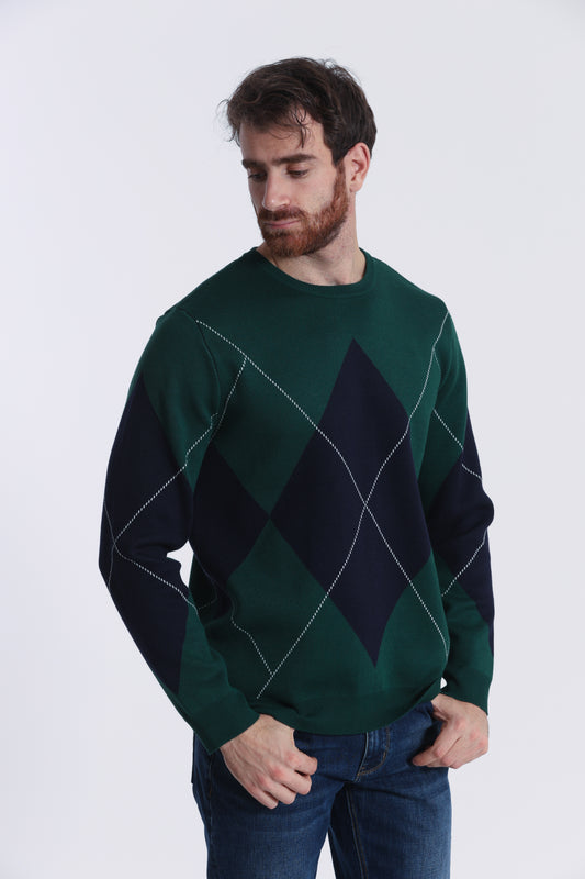 PULLOVER IN MAGLIA A ROMBI