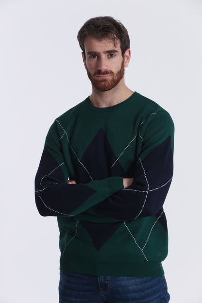 PULLOVER IN MAGLIA A ROMBI