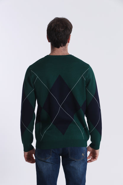 PULLOVER IN MAGLIA A ROMBI