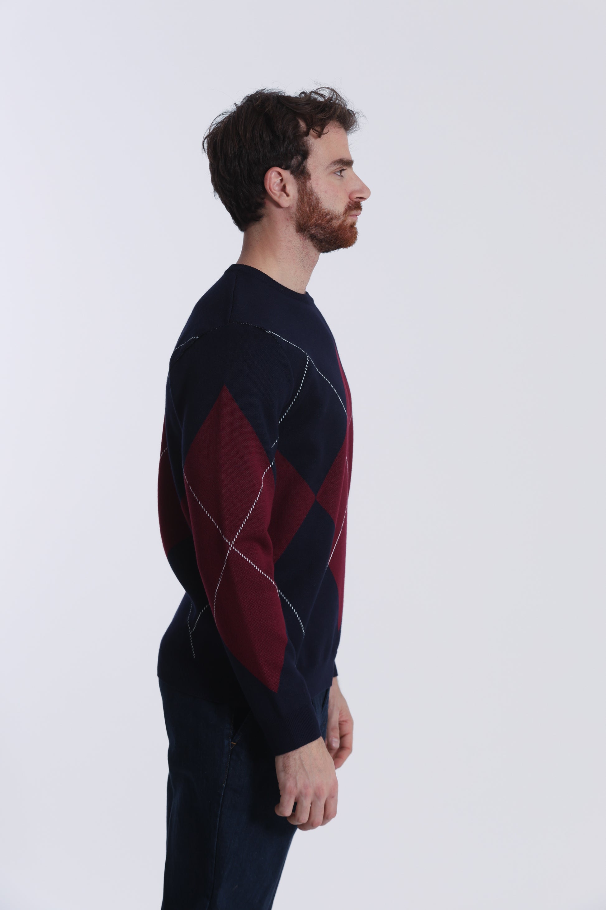 PULLOVER IN MAGLIA A ROMBI
