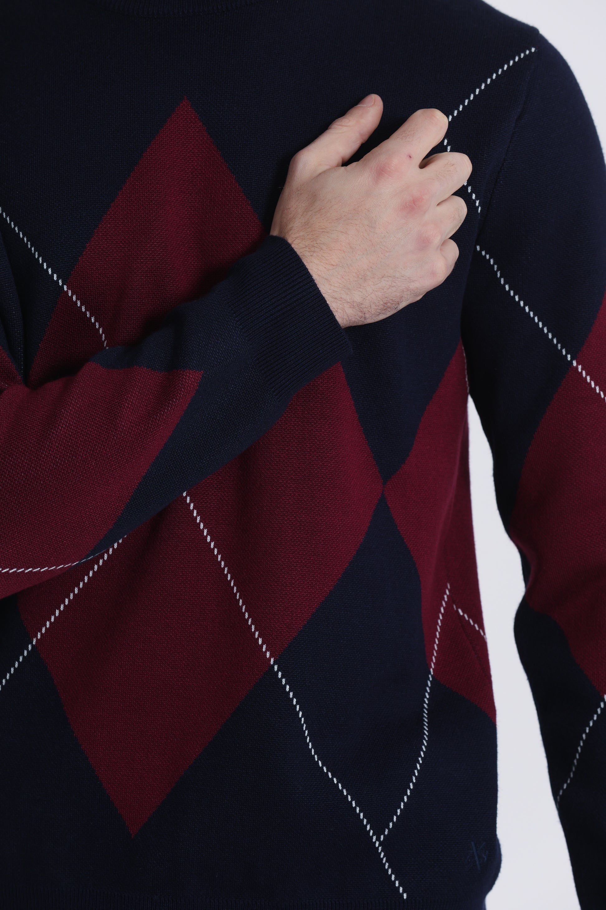 PULLOVER IN MAGLIA A ROMBI