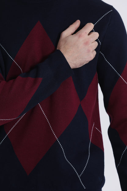 PULLOVER IN MAGLIA A ROMBI