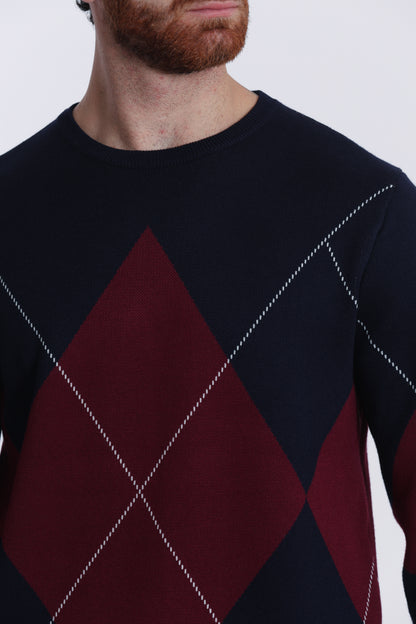 PULLOVER IN MAGLIA A ROMBI