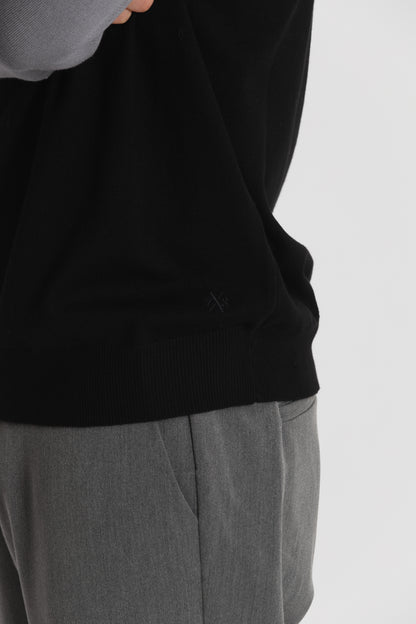 PULLOVER IN MAGLIA BICOLOR A MEZZO COLLO