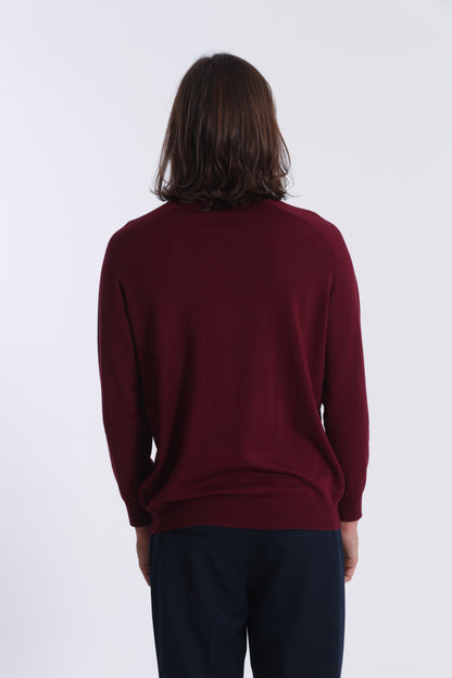 PULLOVER IN MAGLIA A MEZZO COLLO IN TINTA UNITA