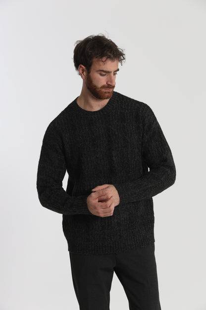 MAGLIA IN MISTO LANA CON TRECCIA