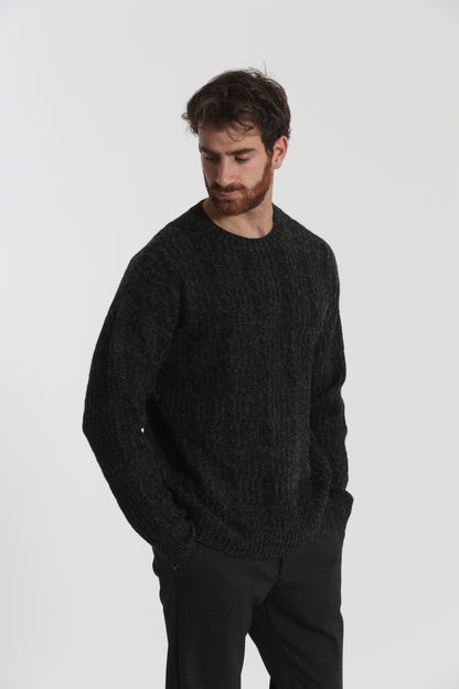 MAGLIA IN MISTO LANA CON TRECCIA