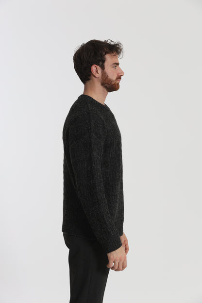 MAGLIA IN MISTO LANA CON TRECCIA