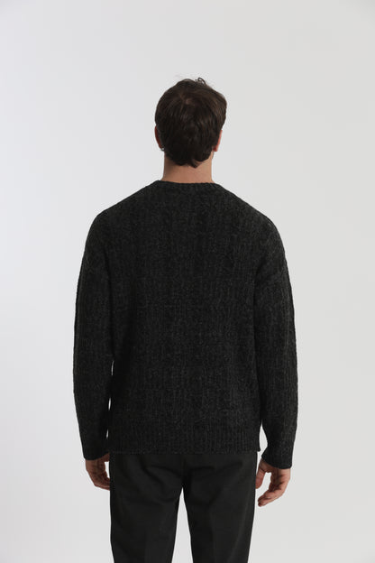 MAGLIA IN MISTO LANA CON TRECCIA