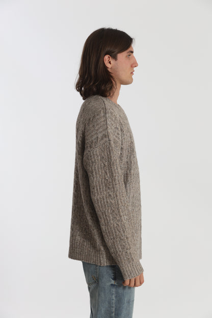 MAGLIA IN MISTO LANA CON TRECCIA