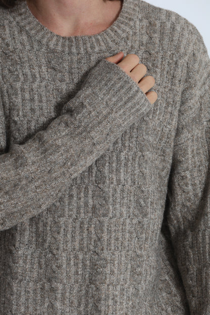 MAGLIA IN MISTO LANA CON TRECCIA