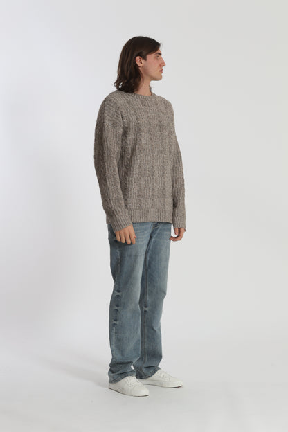 MAGLIA IN MISTO LANA CON TRECCIA