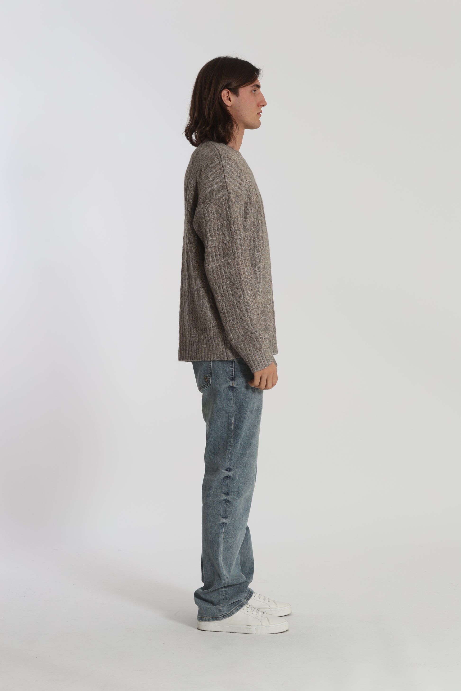 MAGLIA IN MISTO LANA CON TRECCIA