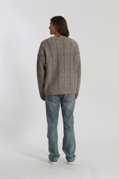 MAGLIA IN MISTO LANA CON TRECCIA