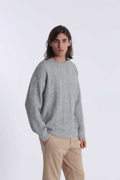 MAGLIA IN MISTO LANA CON TRECCIA