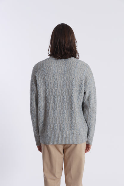 MAGLIA IN MISTO LANA CON TRECCIA