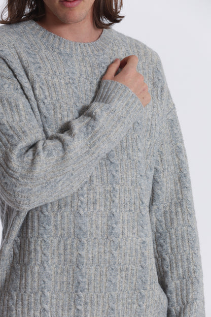 MAGLIA IN MISTO LANA CON TRECCIA