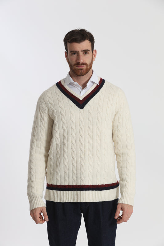 MAGLIA DA CRICKET IN MISTO LANA