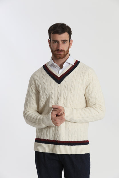 MAGLIA DA CRICKET IN MISTO LANA
