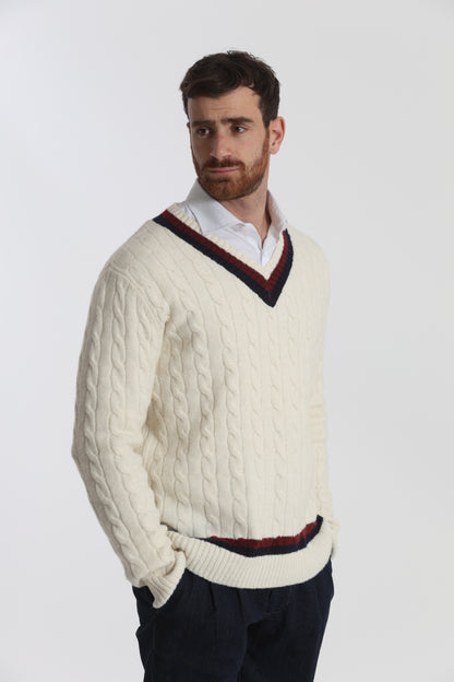 MAGLIA DA CRICKET IN MISTO LANA