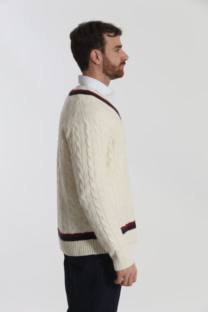 MAGLIA DA CRICKET IN MISTO LANA