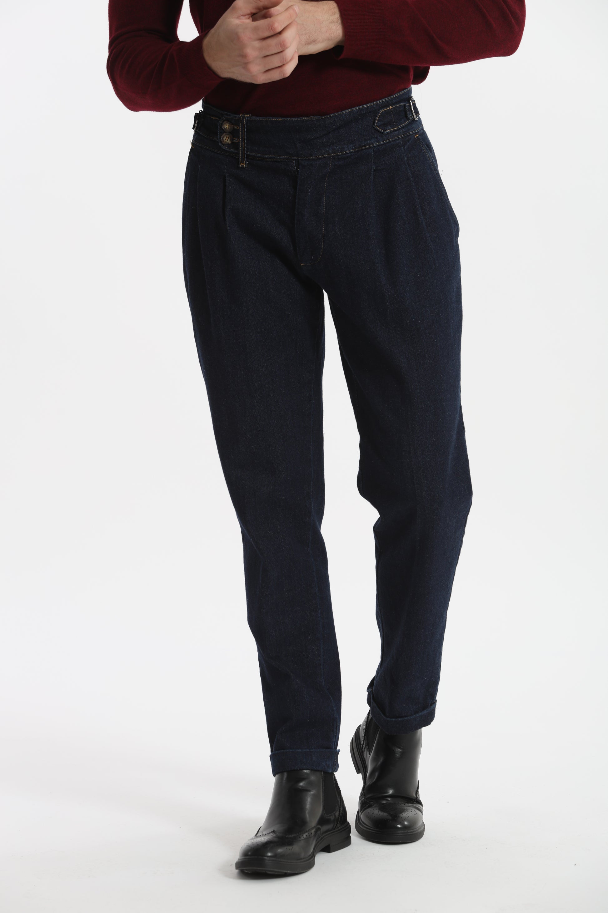 PANTALONI IN DENIM CON CINTURINI