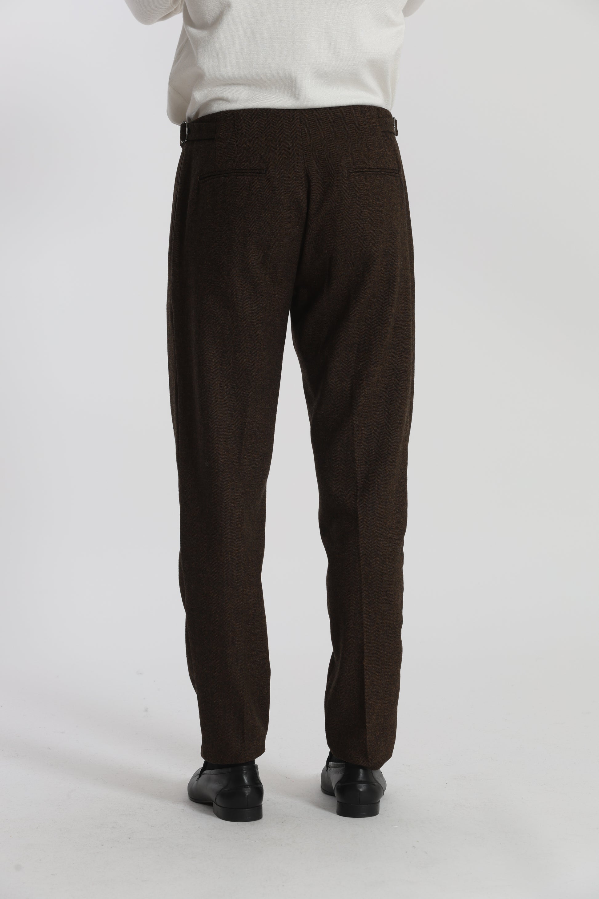 PANTALONI IN MISTO LANA CON CINTURINI