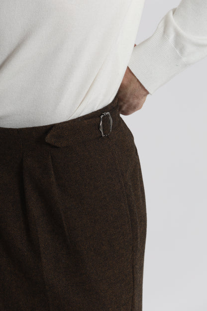 PANTALONI IN MISTO LANA CON CINTURINI