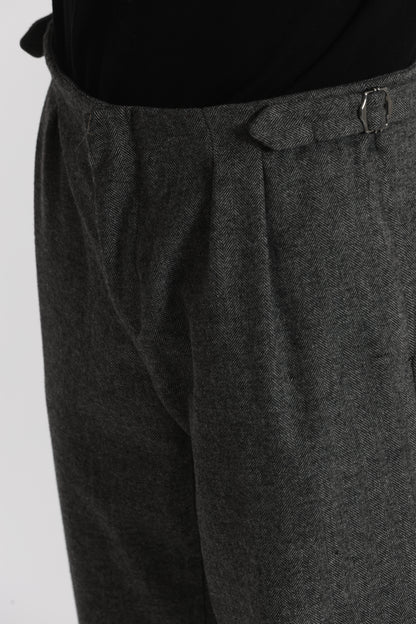 PANTALONI IN MISTO LANA CON CINTURINI