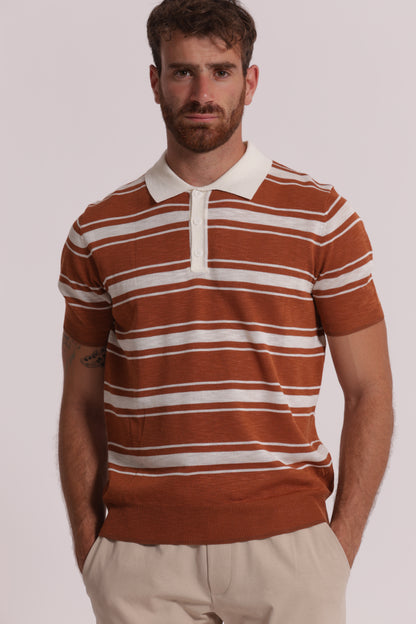POLO IN MAGLIA A RIGHE LEGGERA