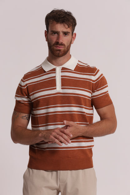 POLO IN MAGLIA A RIGHE LEGGERA