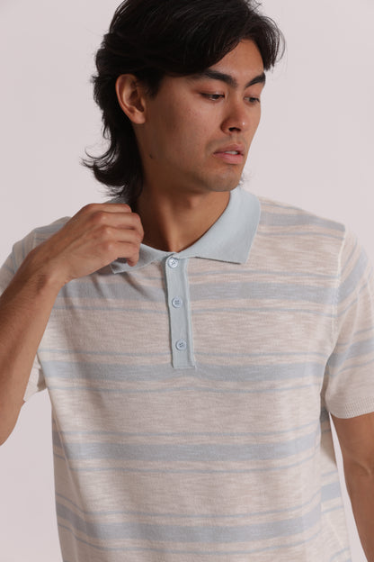 POLO IN MAGLIA A RIGHE LEGGERA