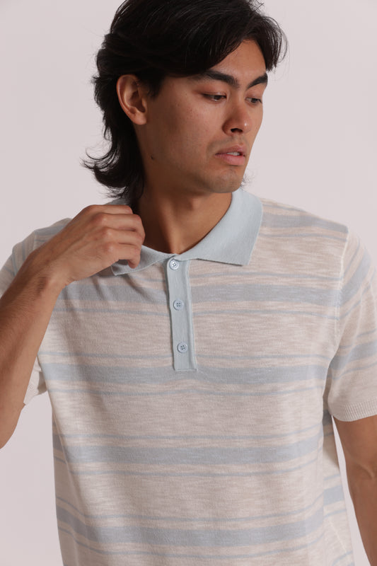 POLO IN MAGLIA A RIGHE LEGGERA