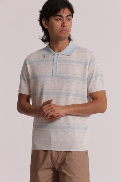 POLO IN MAGLIA A RIGHE LEGGERA