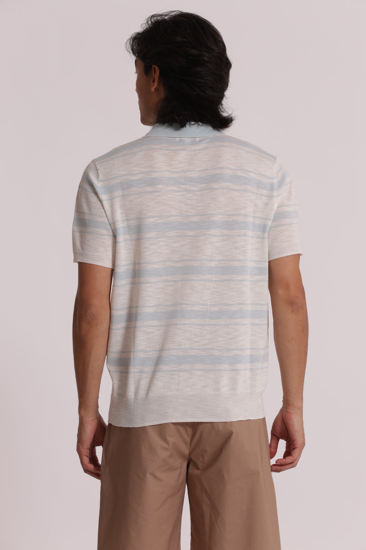 POLO IN MAGLIA A RIGHE LEGGERA