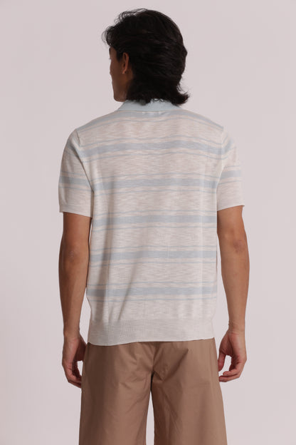 POLO IN MAGLIA A RIGHE LEGGERA