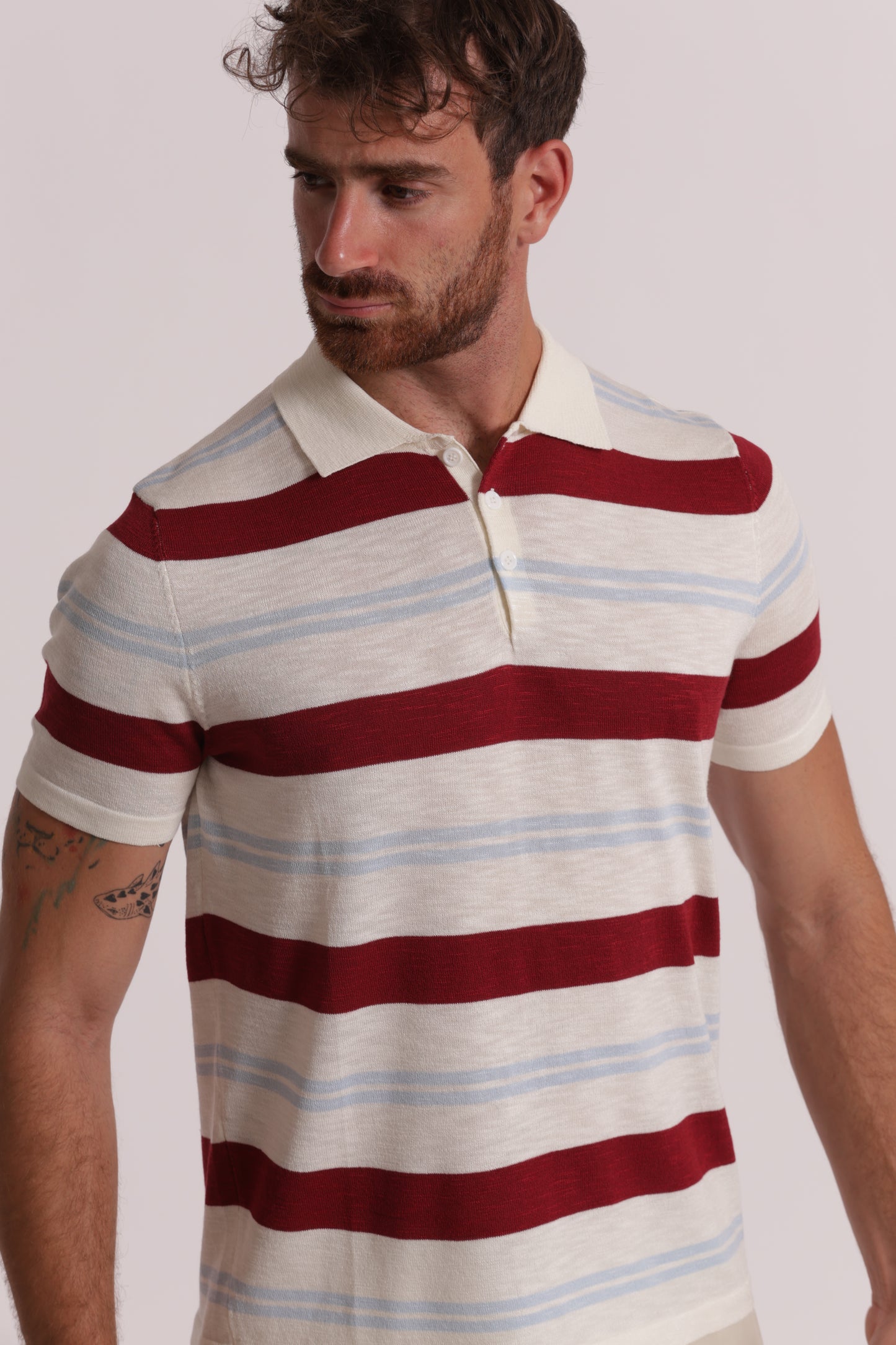 MAGLIA POLO A RIGHE LEGGERA