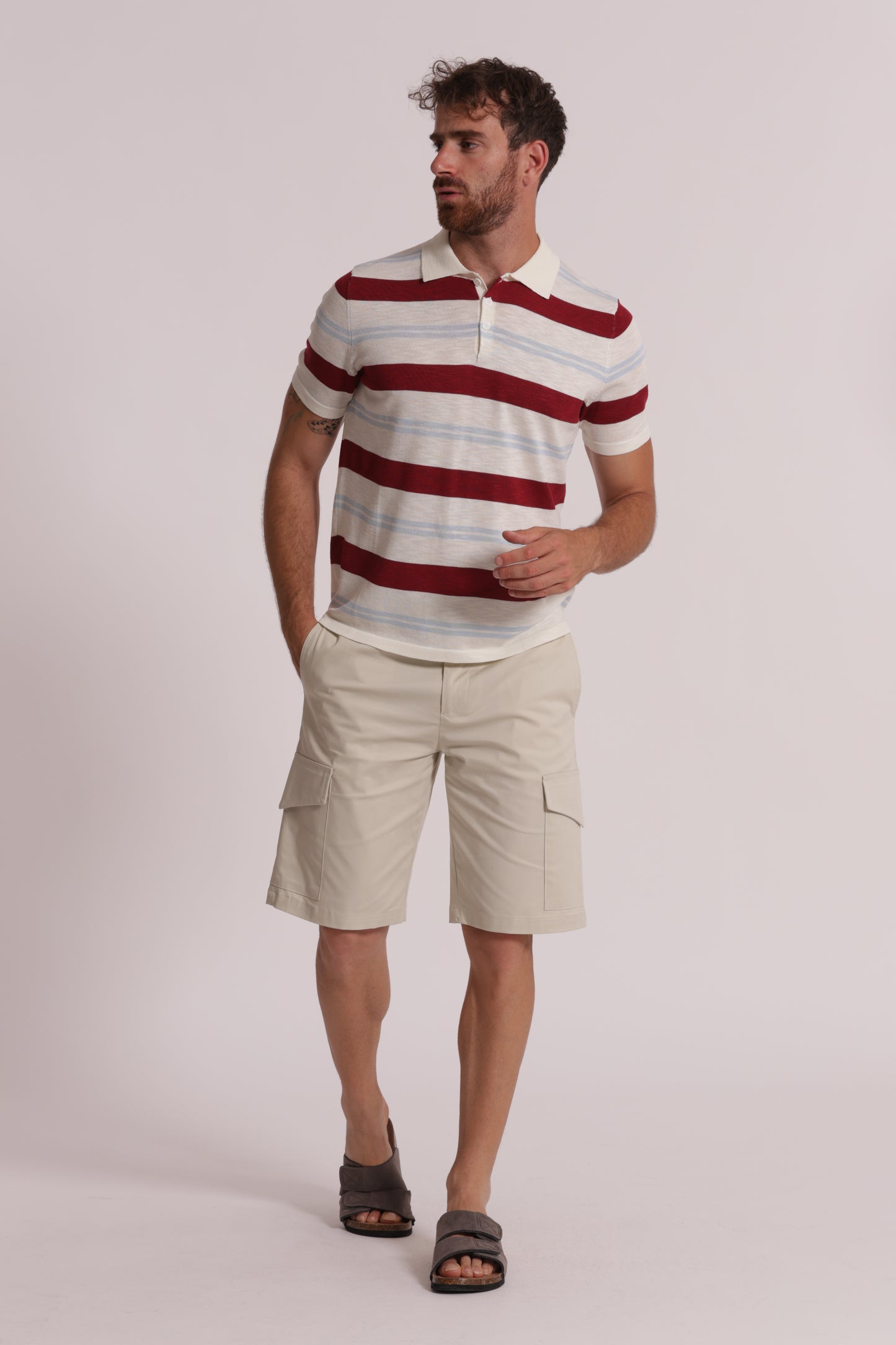 MAGLIA POLO A RIGHE LEGGERA