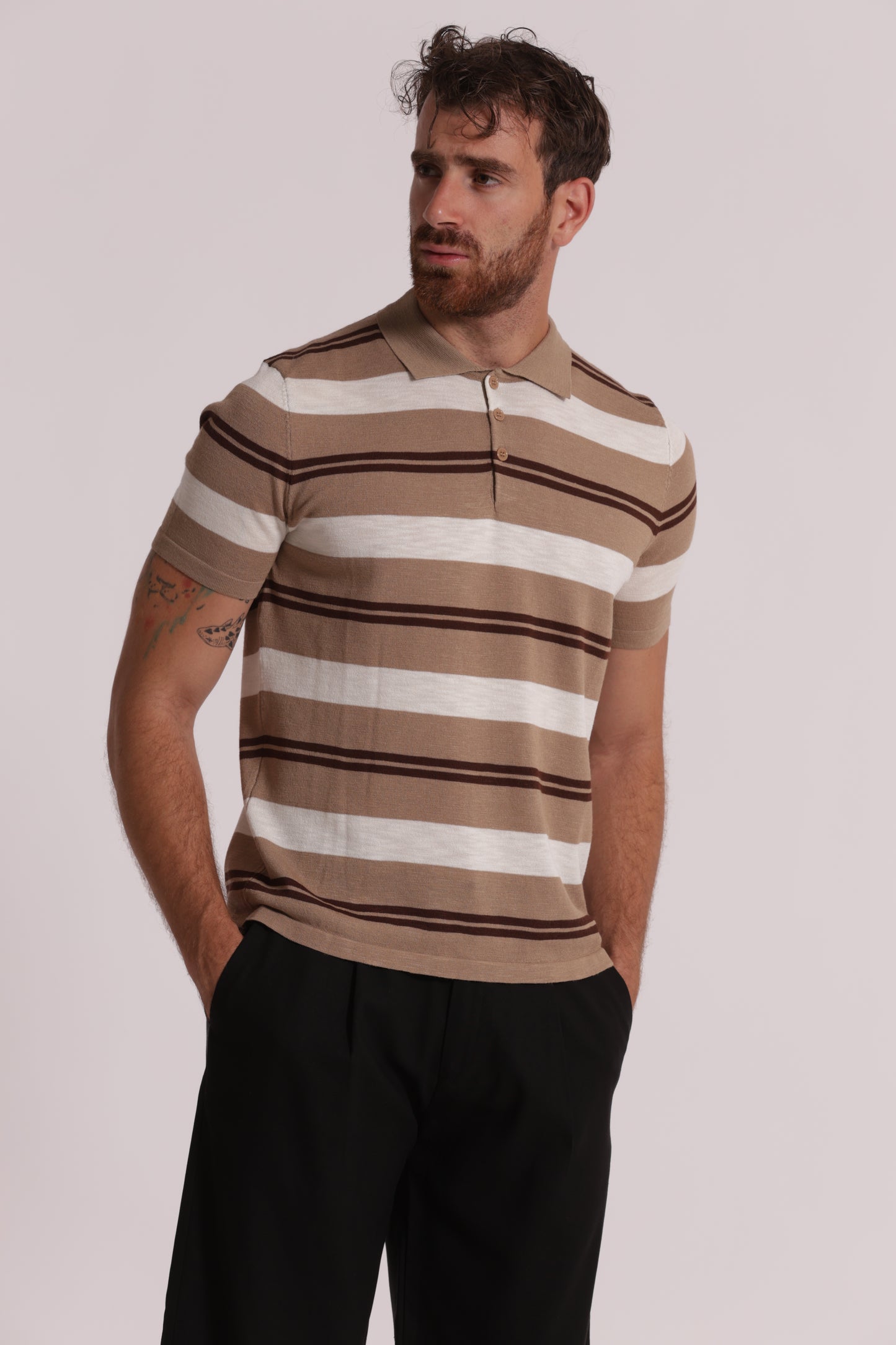 MAGLIA POLO A RIGHE LEGGERA