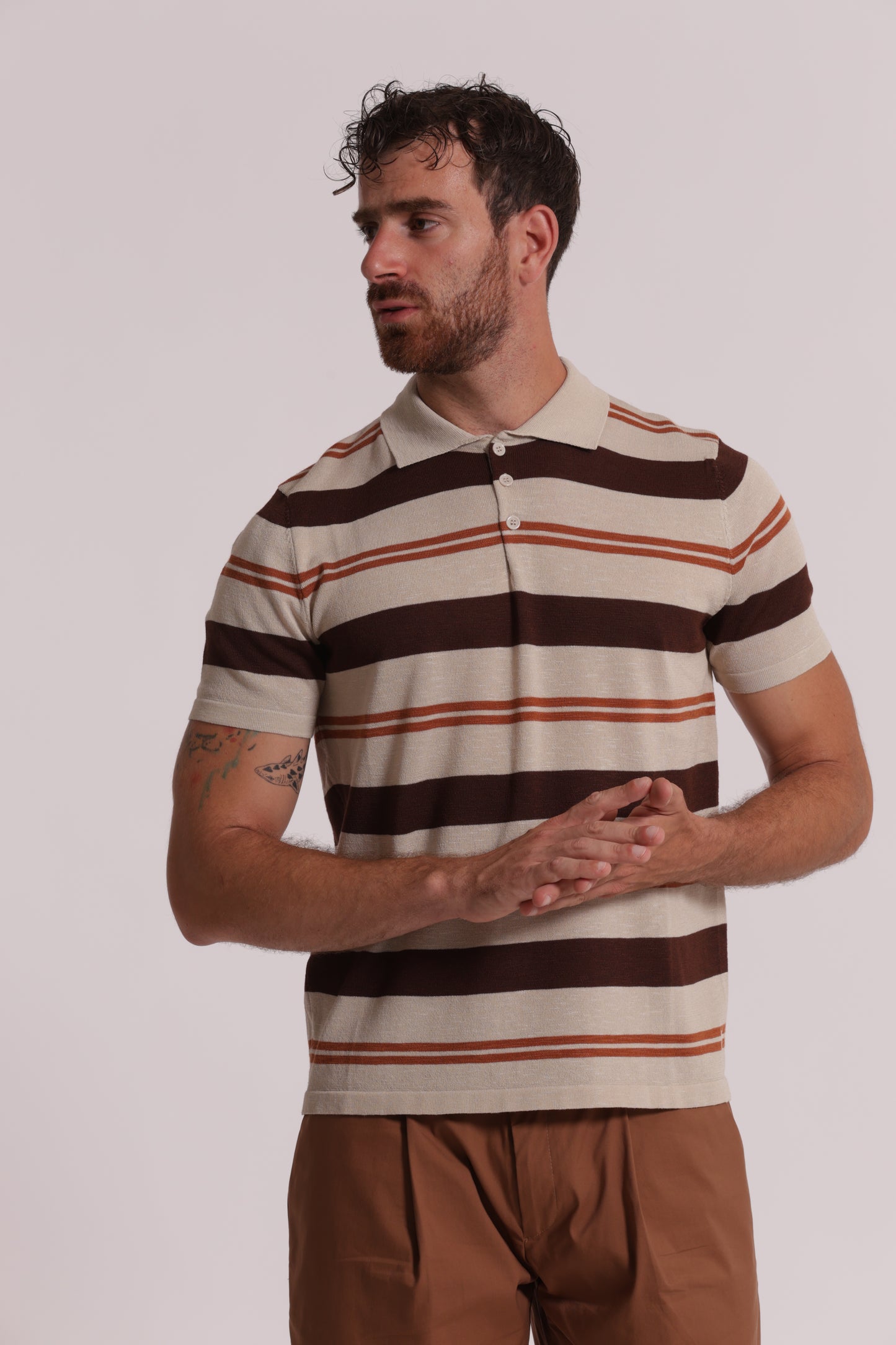 MAGLIA POLO A RIGHE LEGGERA