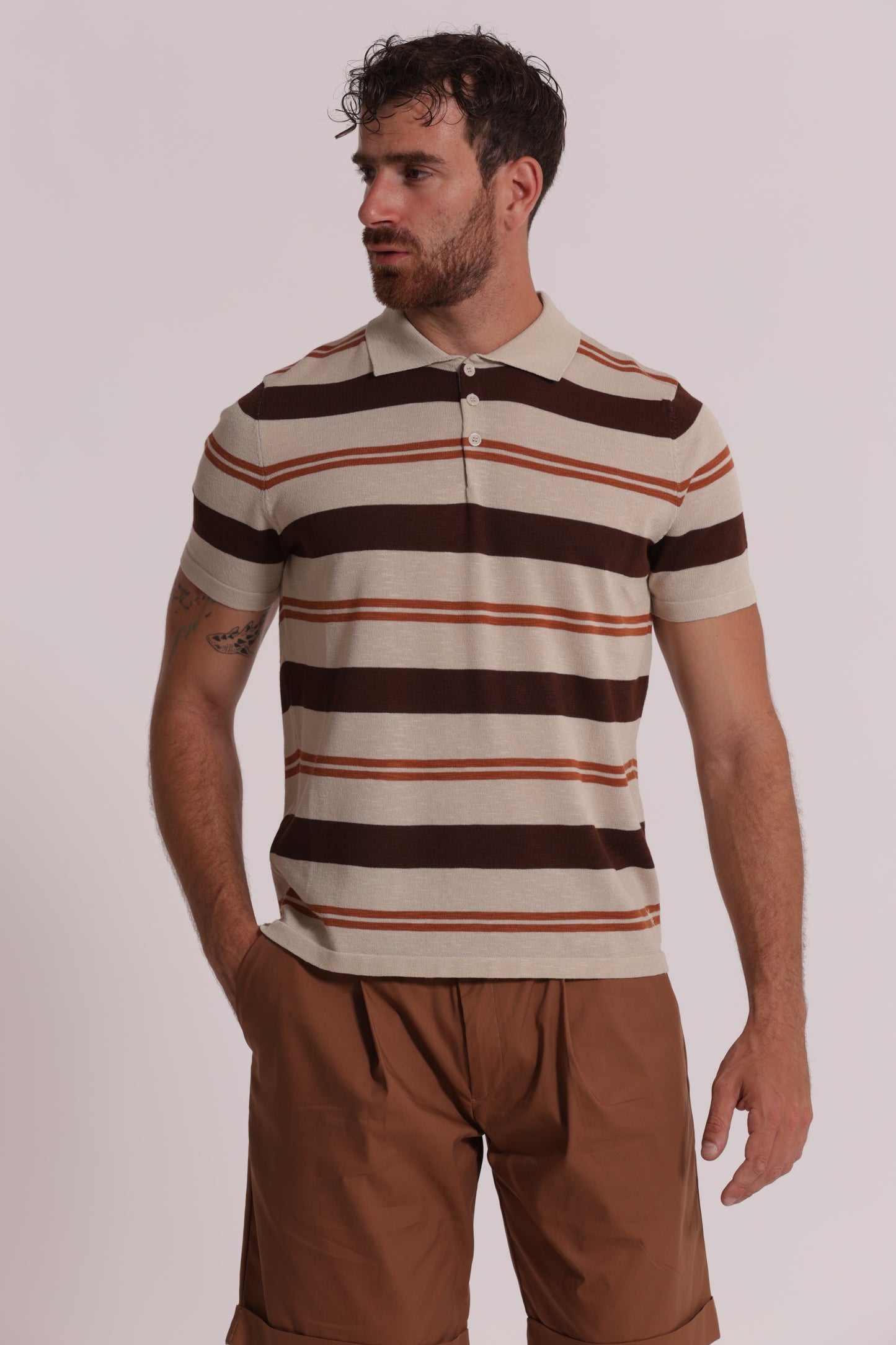 MAGLIA POLO A RIGHE LEGGERA