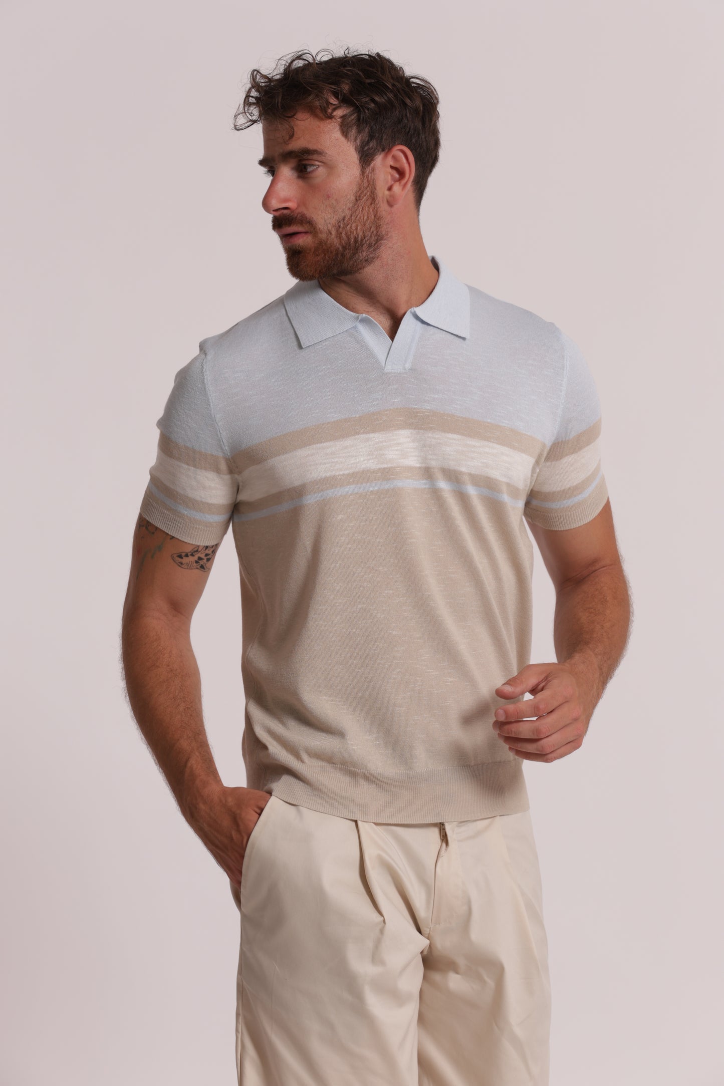 POLO IN MAGLIA LEGGERA RIGATA