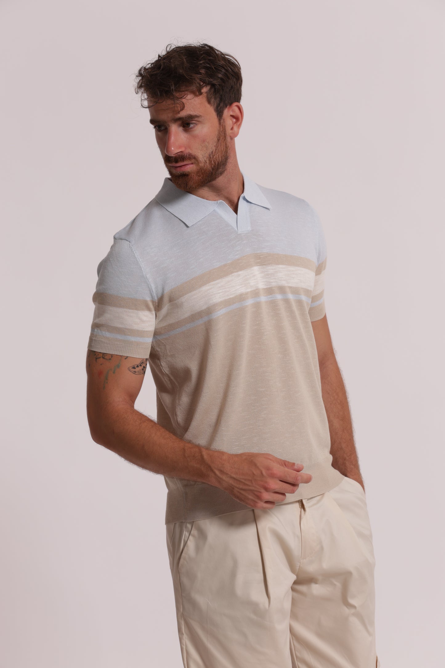 POLO IN MAGLIA LEGGERA RIGATA