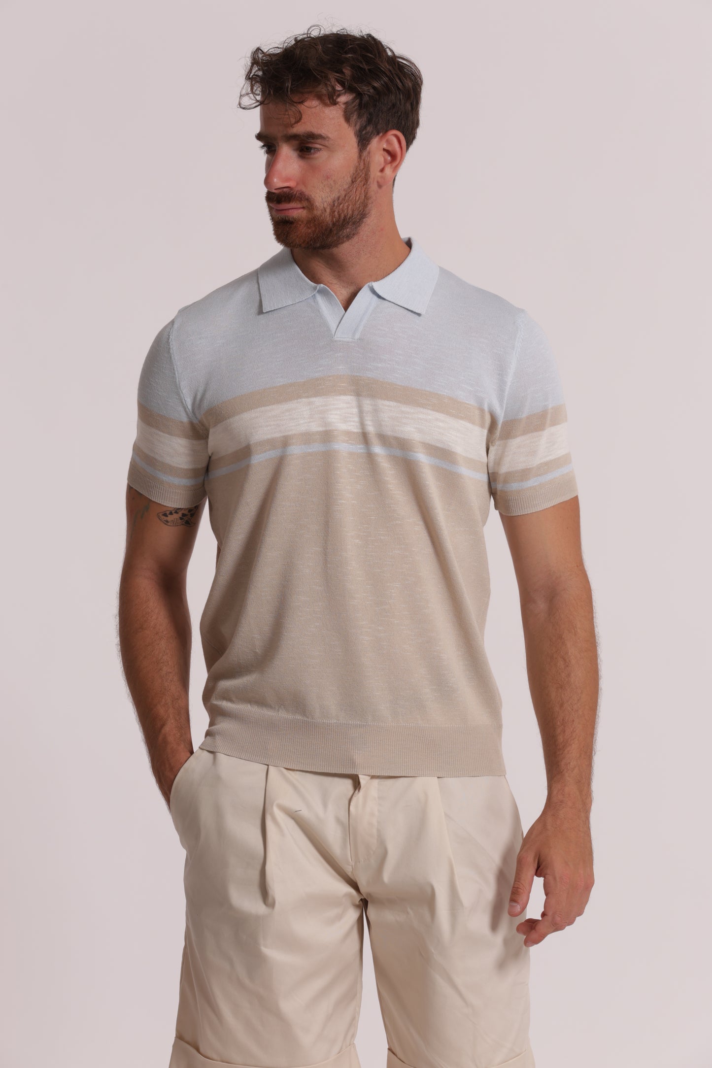 POLO IN MAGLIA LEGGERA RIGATA